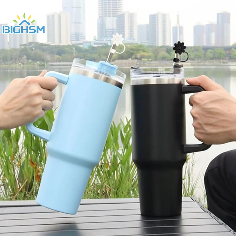 ที่คลุมพร้อมหลอดทำจากซิลิโคนลายดอกไม้น่ารักสำหรับถ้วย Stanley ถ้วยดื่มหมวกกันฝุ่นสำหรับวันฮาโลวีน