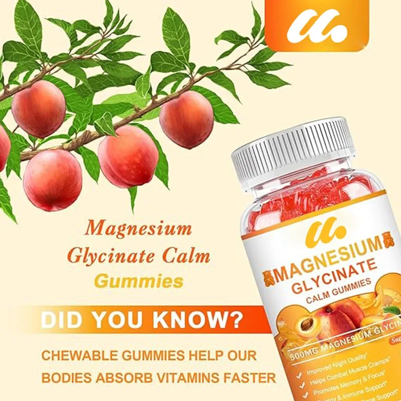 Magnesium glycinate gummies contain citrate, taurine, and Matale - supplements containing vitamins D, B6, K2, and calcium