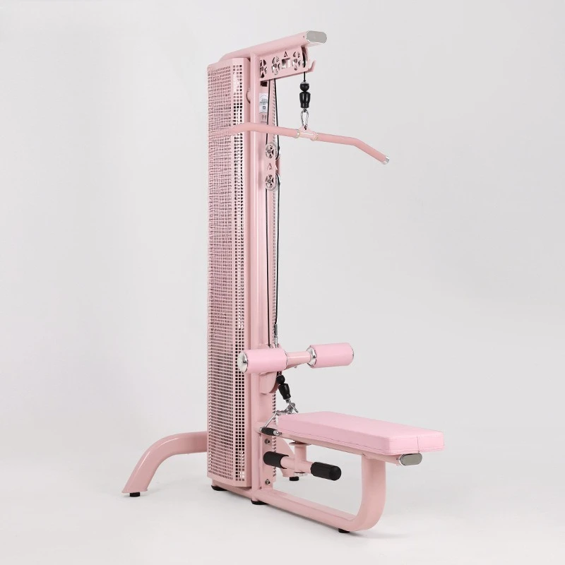 معدات الصالة الرياضية النسائية متعددة الوظائف عالية السحب للأسفل، مدرب العضلات ذو الظهر العالي والمنخفض الوردي الشامل #1