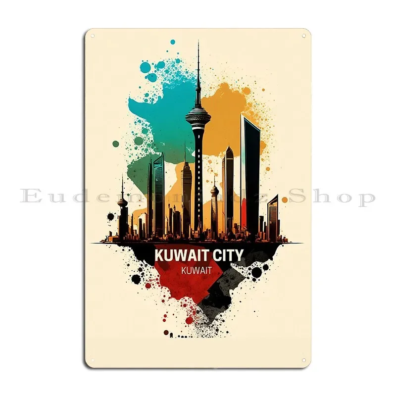 مدينة الكويت مناظر جولة من السماء وما بعدها لوحة معدنية ملصق طباعة جدار اللوحة جدار ديكور الطباعة جدار ديكور