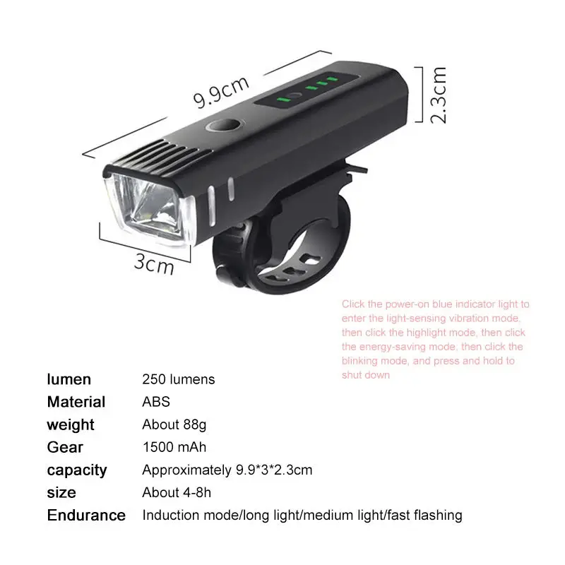 Smart Induction Bicycle Front Light Set LED USB Rechargeable MTB Bike Rear Lamp Cycling FlashLight For Bike