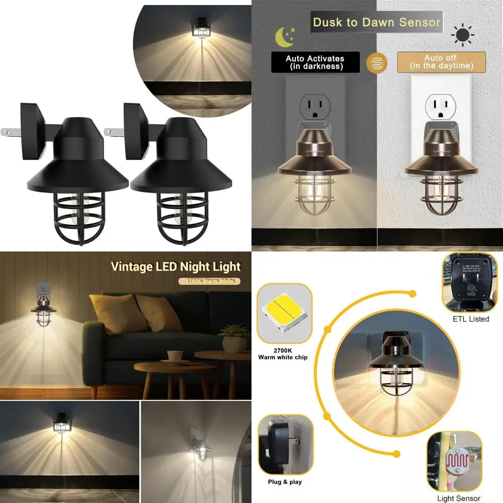 

Elnight Light, ночники etl с вилкой в стену с сумерением к рассвете, ночник с вилкой в деревенском фермерском доме, ночник 2700k, для ки