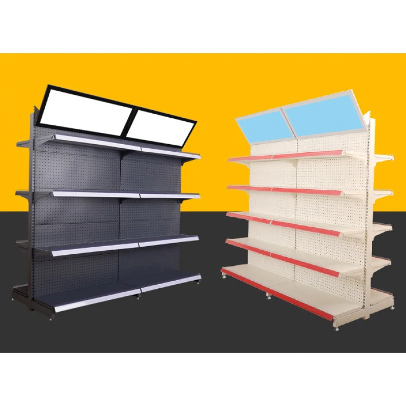 （customized）Supermarket Shelves Metal Display Rack Commercial Shelves Retail Store Gondola Shelving Grocery Store