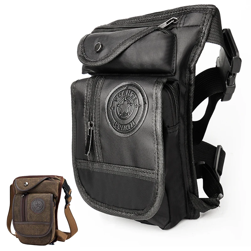 

Men's Canvas Drop Leg Bag Motorcycle Multi-purpose Messenger Shoulder Bag High Quality Belt Hip Bum Waist Fanny Pack for Camping