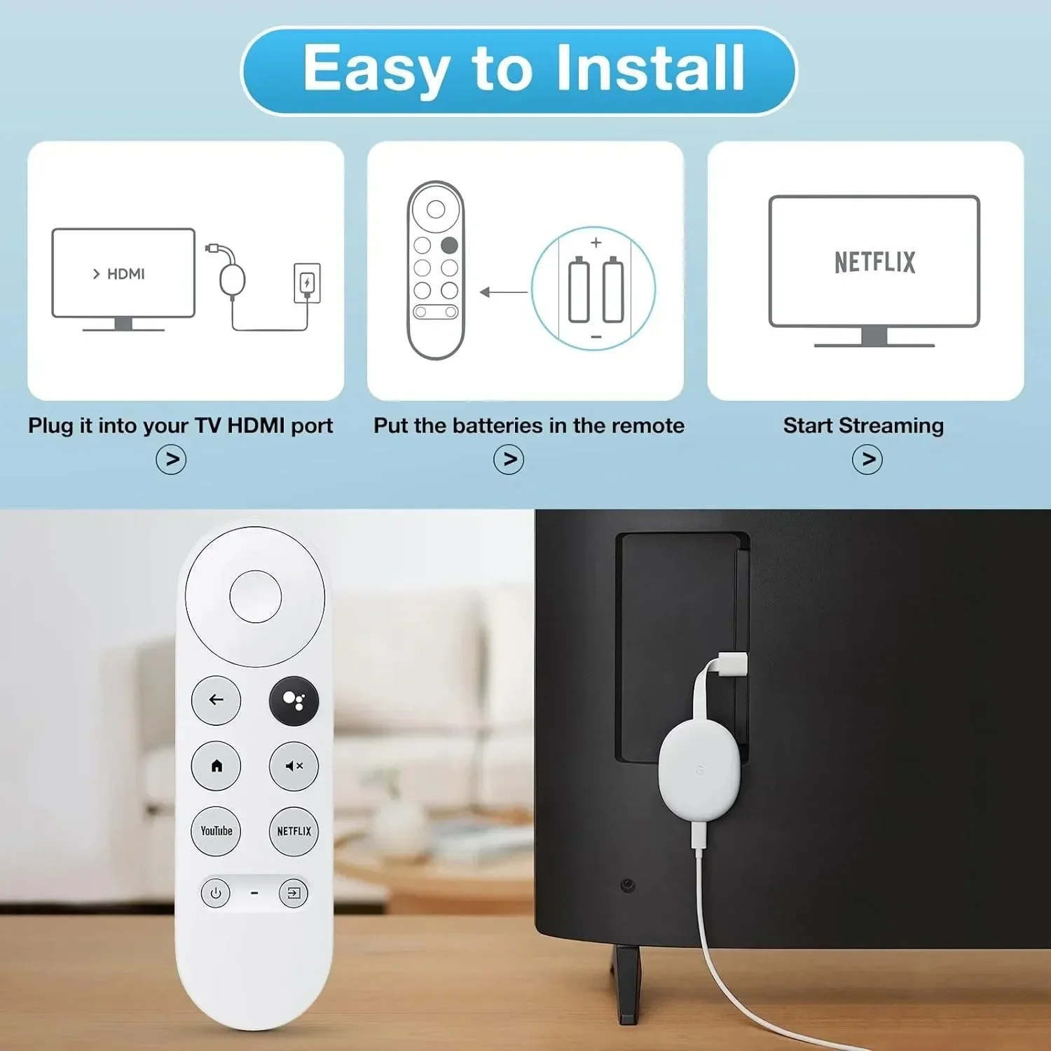 Used for Chromecast Google TV HD/4K G9N9N Remote Control DHMI Jack Bluetooth Pairing Voice Remote Control Home Accessories