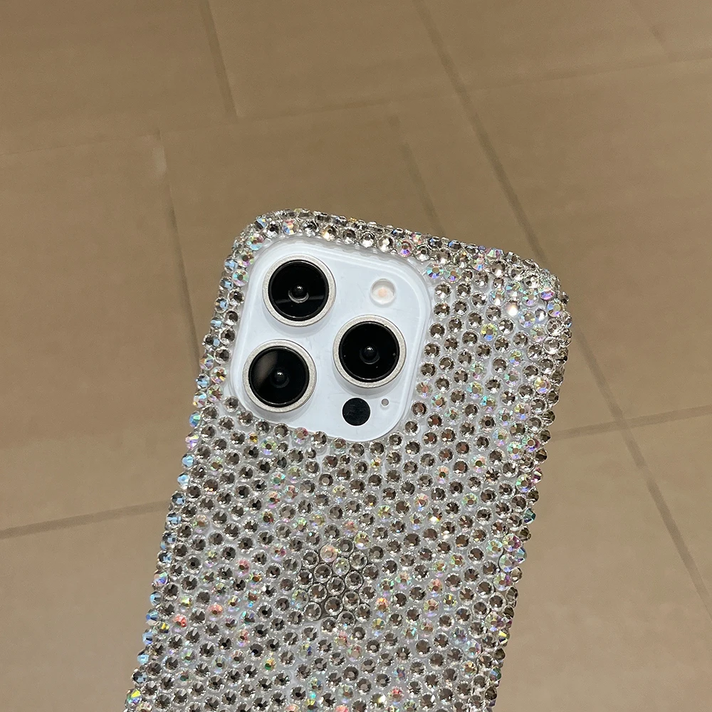 Niedliche Glitzer-Bling-Diamant-Kristall-Handyhüllen für iPhone 16 15 14 13 12 17 18 Pro Max 16 Plus 11 Air Stoßfeste Rückseiten-Abdeckung – Detail 14