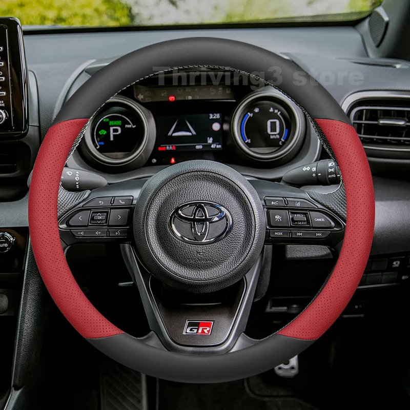 Leather Car Steering Wheel Cover For Toyota YARIS Cross Hybrid GR Sport 2020-2025 Auto interior Toyota YARIS Cross Accessories view 3
