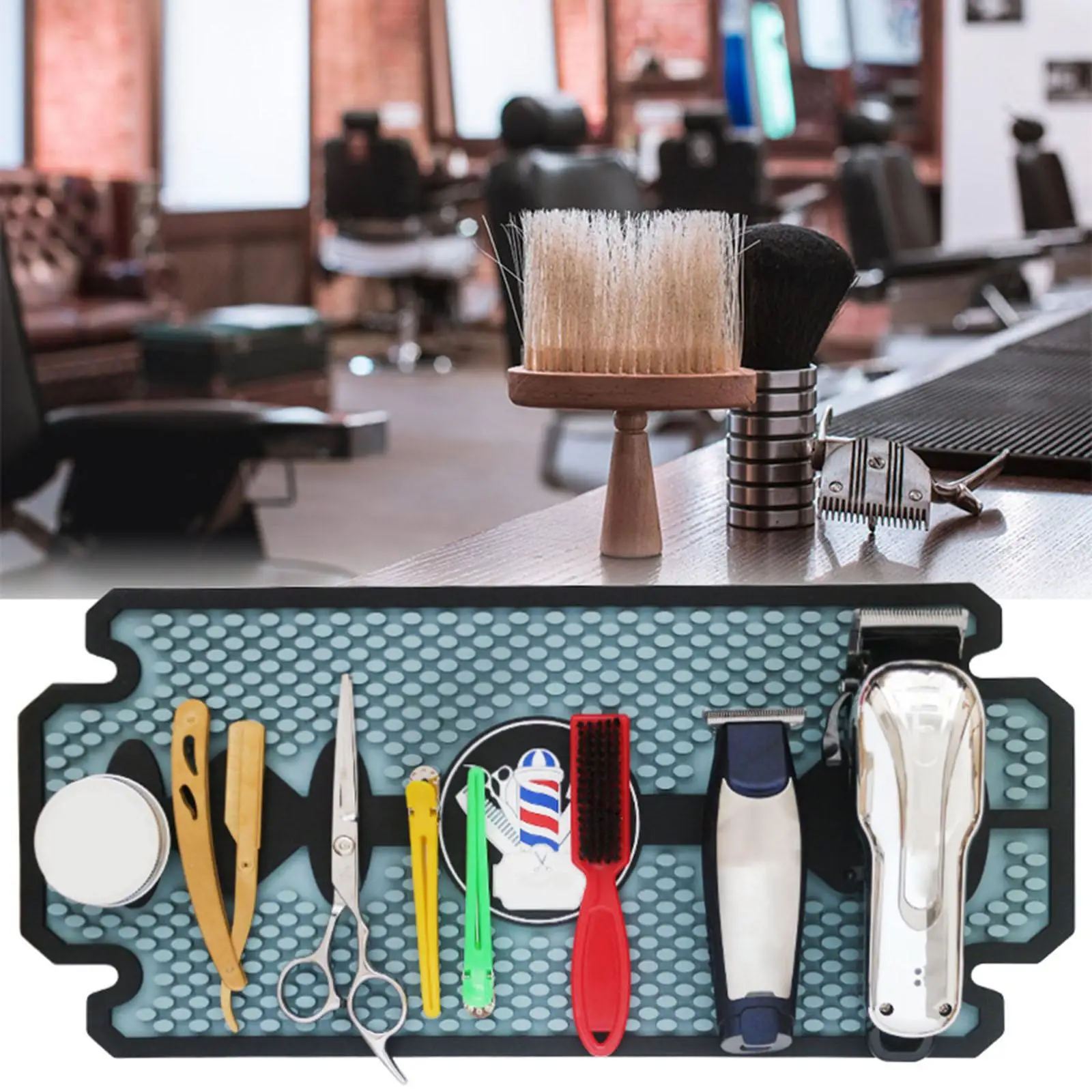 Non Slip Hair Styling Mat for Barber Shop Table PU Protector Pad with Strong Adsorption for Hairdryer Flat Iron Styling