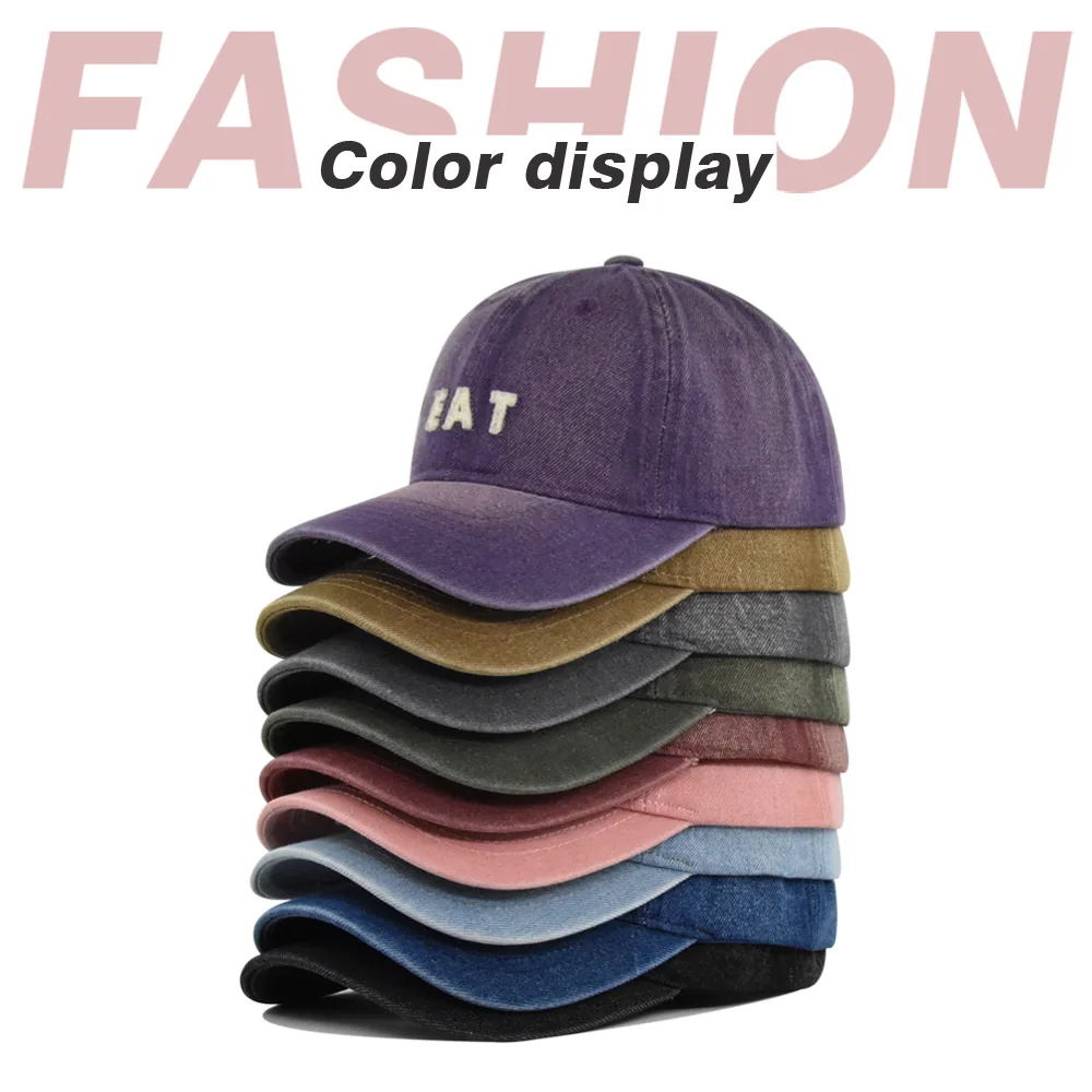 

2024 Retro Cowboy Baseball Cap Letter embroidery Jeans Hat Sanpback Hip Hop Cap Men Women Solid Denim Four Seasons Hat Kpop Bone