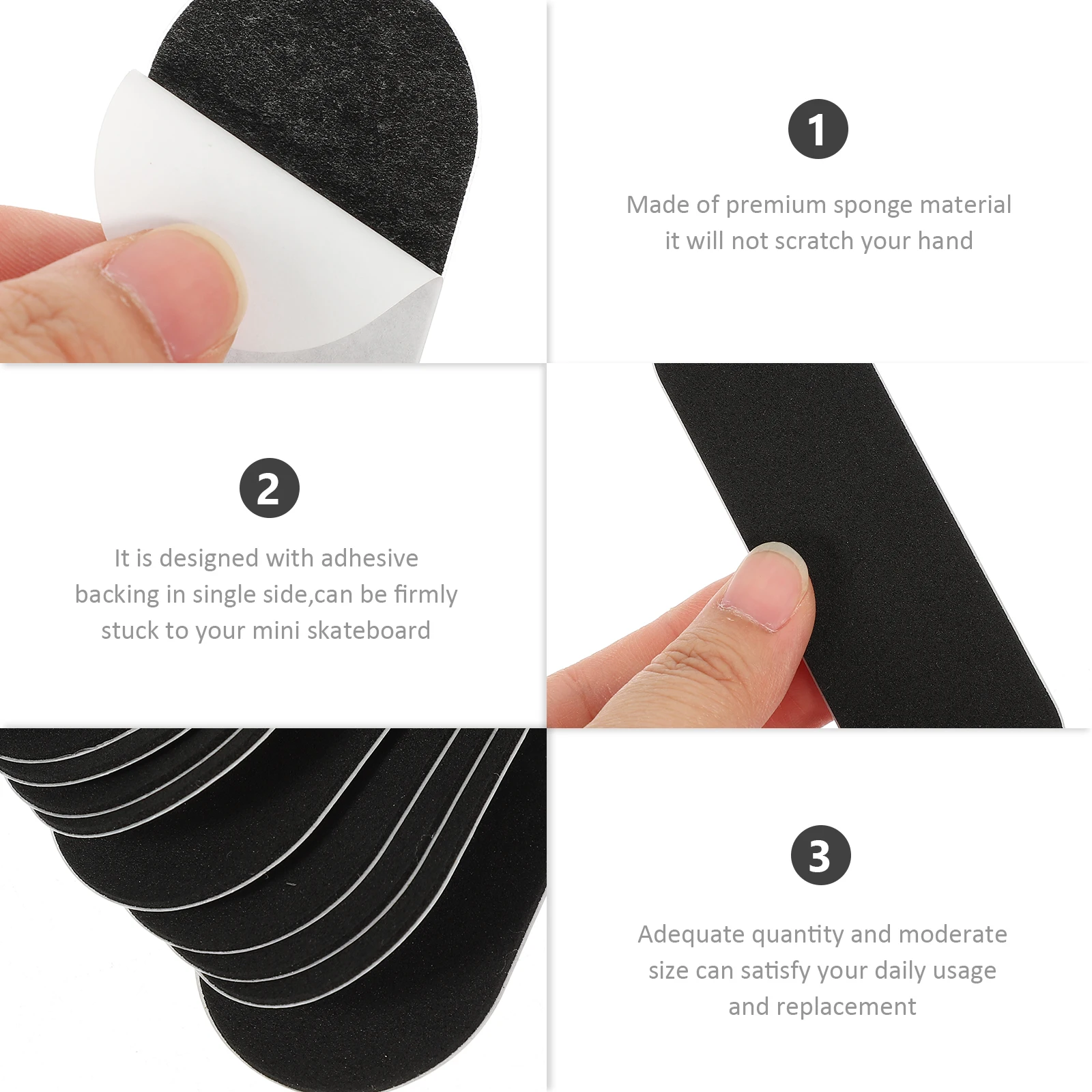 10 pz Nastro 31mm * 96mm Premium Spugna Grip Finger Skateboard Grip Tape Mini Skateboard Accessori Giocattolo