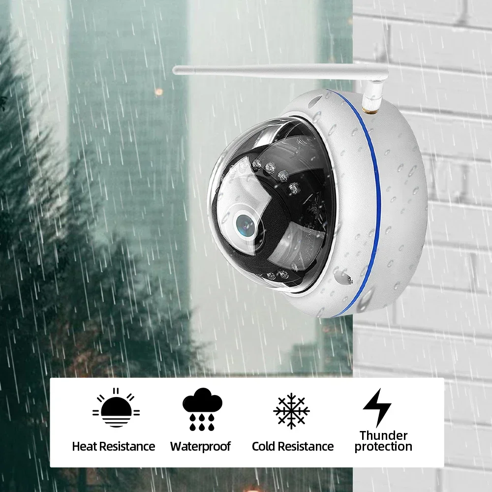 Imagem -04 - Câmera sem Fio Tuya-dome com Gravação de Áudio à Prova de Vandalismo P2p Slot para Cartão tf Cctv com Fio Segurança Opcional Wifi Smart Life 5mp