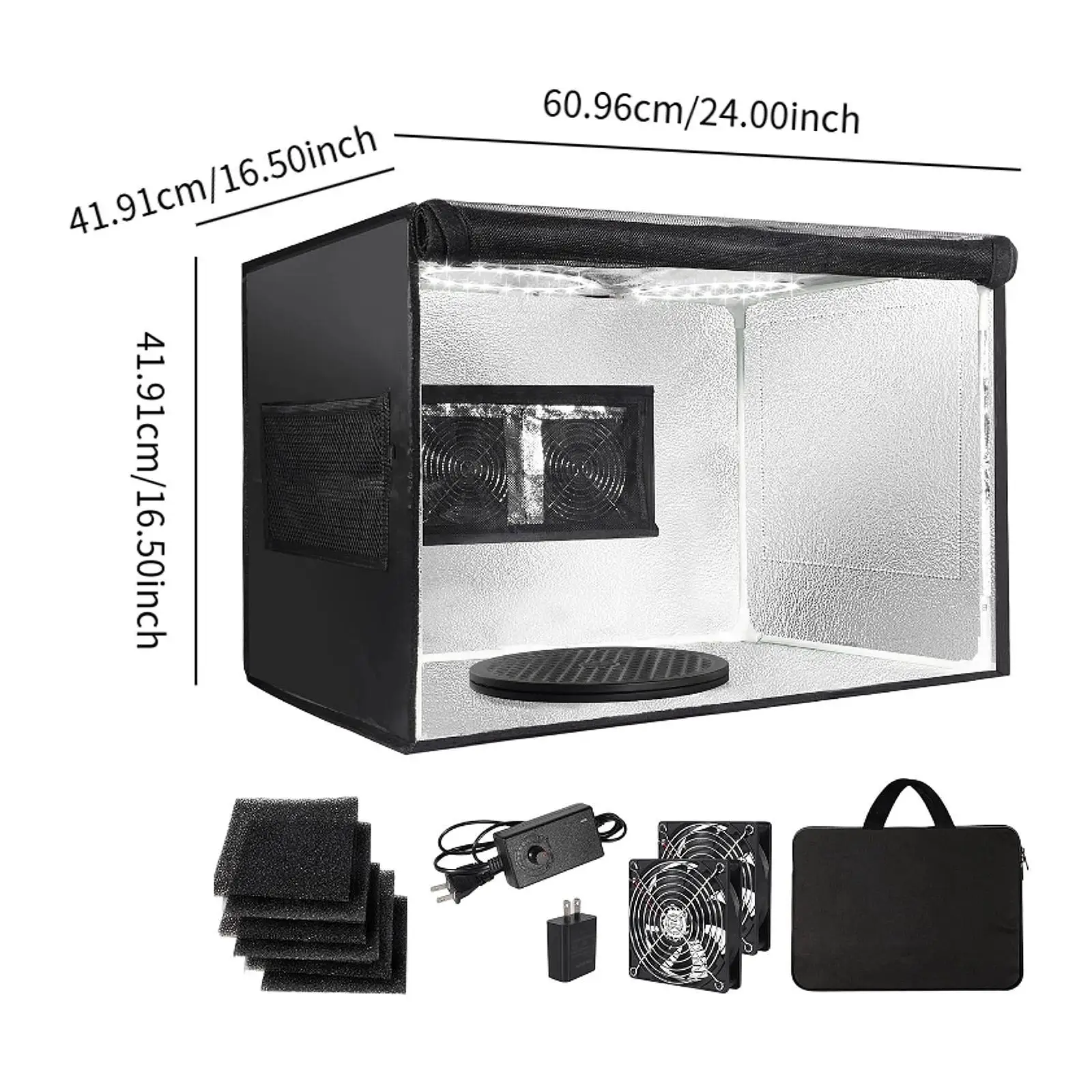Airbrush Spray Booth Compact Foldable Design with Double Fan Exhaust for Model Kit Painting and Art Projects