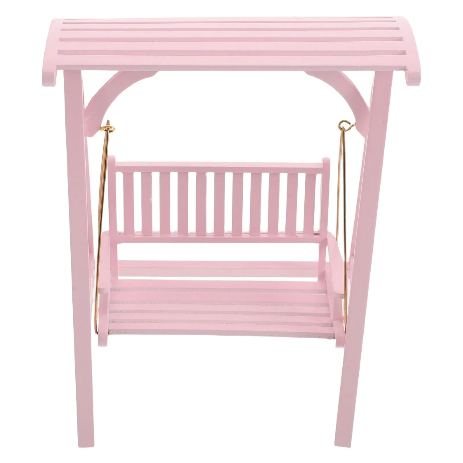 

Miniature 1:12 Scale Pink Wooden Swing Dollhouse Porch Patio Furniture Fairy Garden Outdoor Mini Chair House Furniture