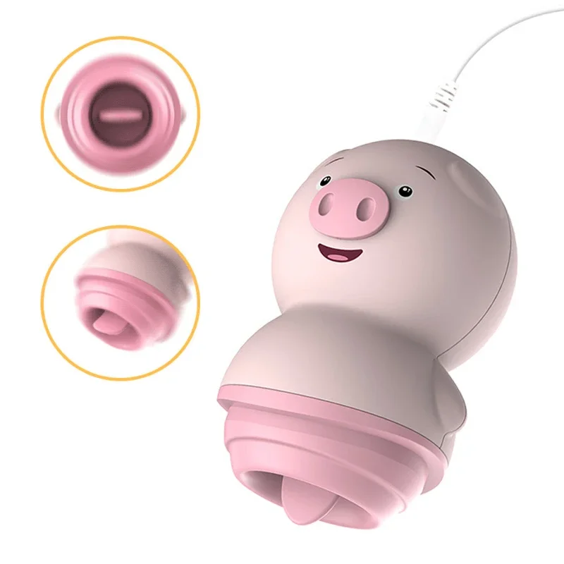 الوردي خنزير اللسان لعق الهزاز الشرج البظر الحلمة مدلك G-بقعة منتجات للبالغين آلة الجنس المثيرة 6/2 طرق الجنس لعب الإناث