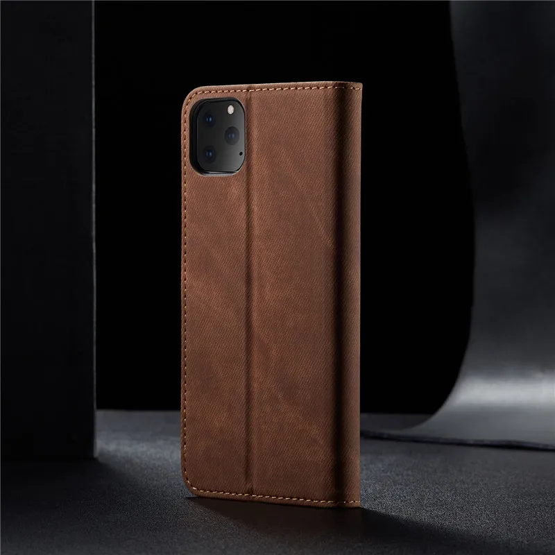 Denim Flip Leather Phone Case For iPhone 15 Pro Max 14 Plus 13 Mini 12 11 XS X XR SE 2022 8 7 6 Magnetic Wallet Card Cover Coque