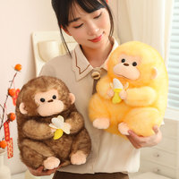 23/30/40CM Lovely Fairy Golden Monkey Plush Toys Kawaii Monkey Holding Banana Dolls Stuffed Soft Animal Pillow for Birthday Gift