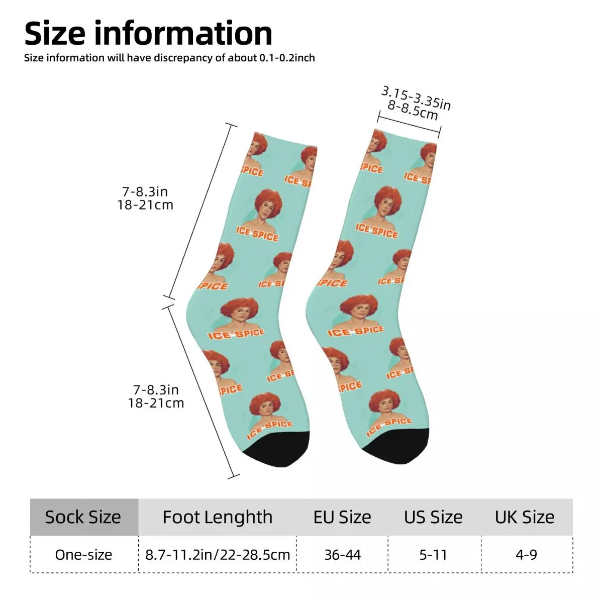 Ice Spice Stockings Cartoon Art Design Funny Socks Spring Anti Slip Socks Women Men Outdoor Breathable Socks