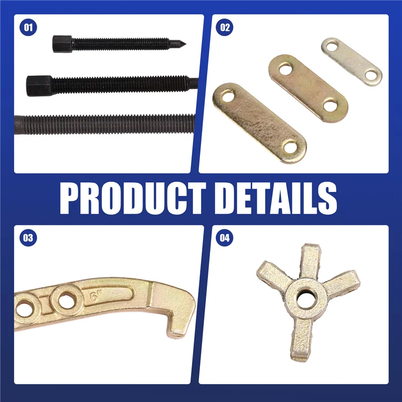 

NEW-Gear Puller Set, 3Inch 4Inch 6Inch 3 Jaw Puller Kit For Pulley Gear Bearing Flywheel