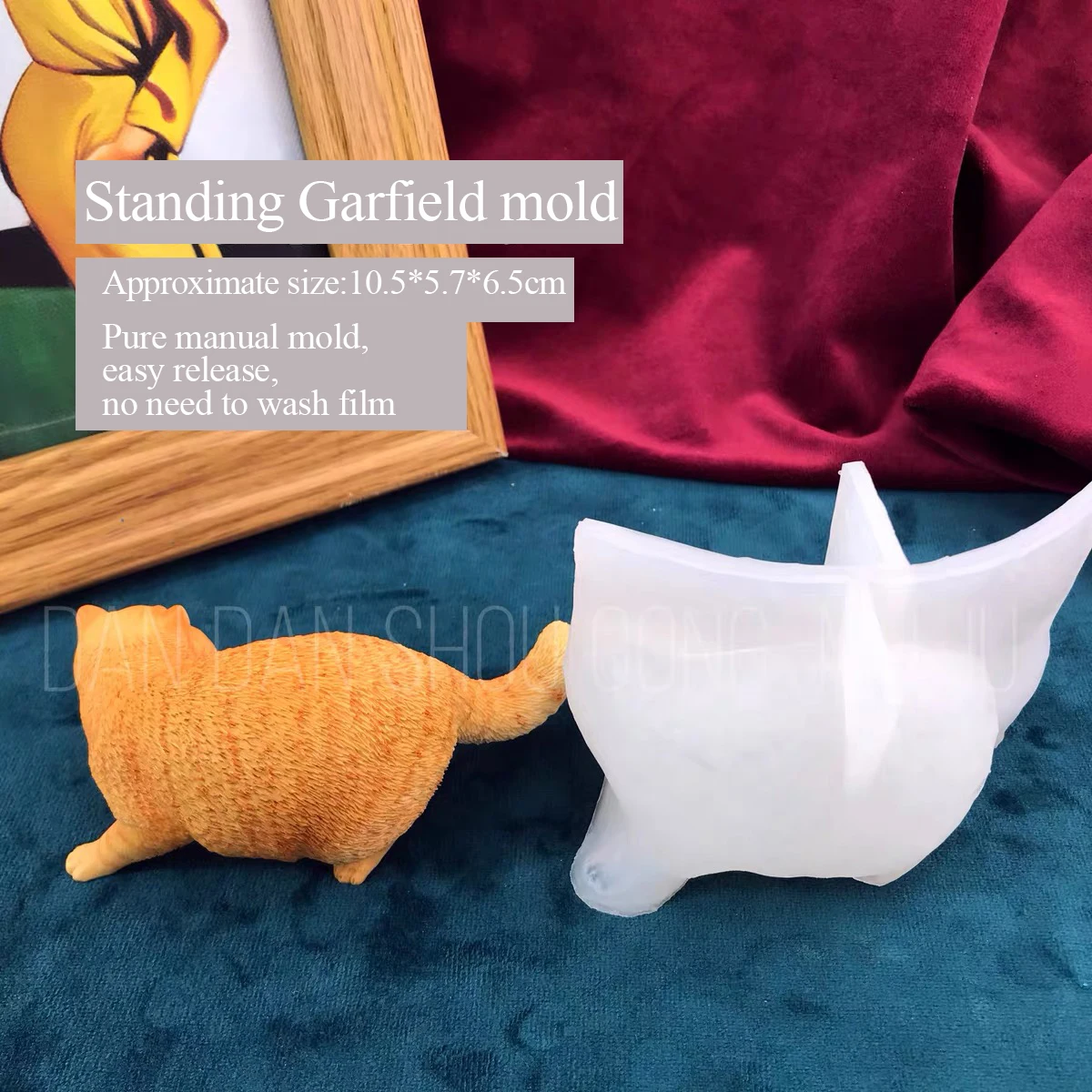 Cat Mold for Aromatherapy Plaster, Drop Glue, Cute Walking Garfield Cat, Manual Silicone Grinding Tools