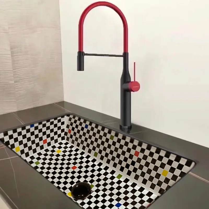 حوض تحت الطاولة حوض غسيل سيراميك مربع الحمام مغسلة منزلية جزءا لا يتجزأ من شرفة مغسلة صغيرة ضيقة الجانب