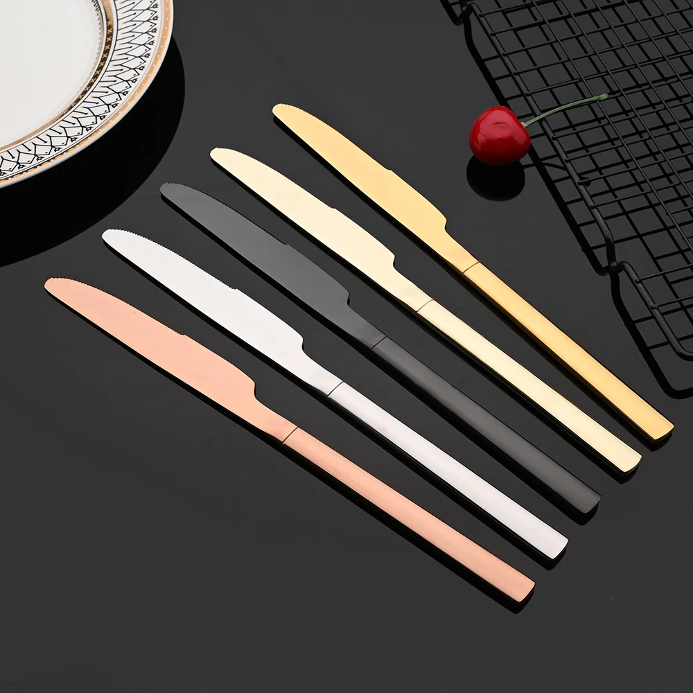 Rose Gold Wedding Dinnerware Set Stainless Steel Tableware Set Dinner Knife Fork Spoon Luxury Flatware Cutlery Set Silverware