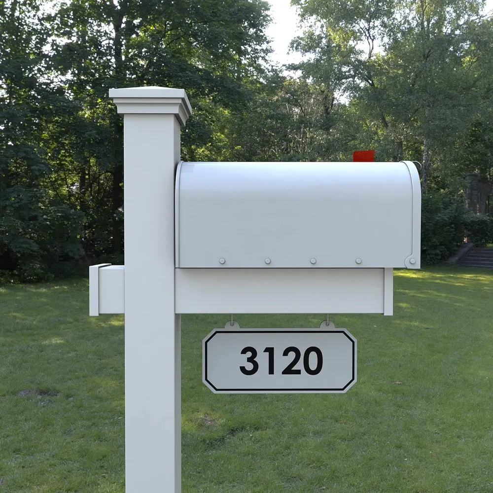 The Jackson Complete Mailbox System - Vinyl/PVC Post (includes Mailbox) Decorative Curbside Postal Solution with Classic