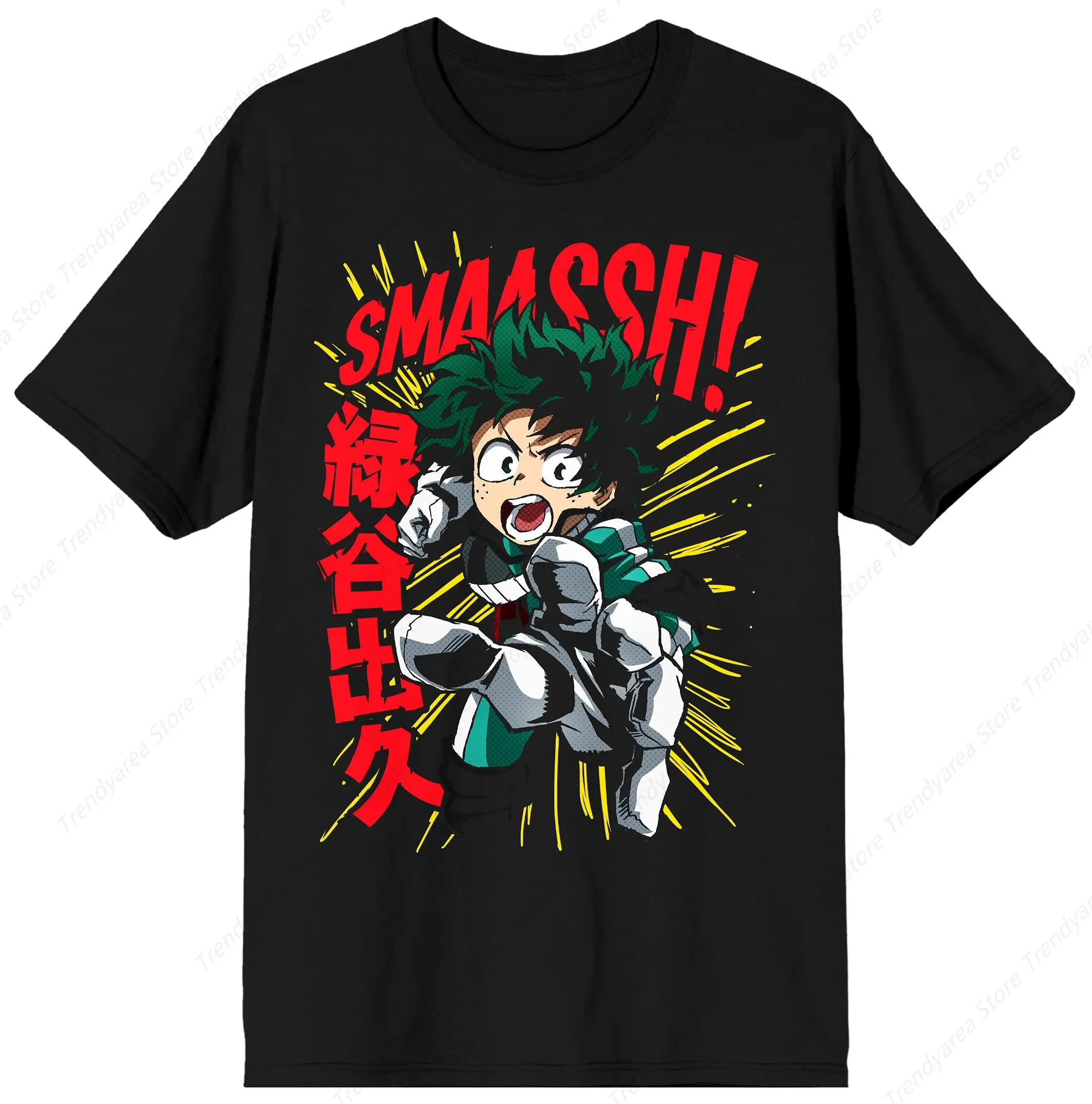 

Anime Cartoon Smash Character Mens Black Graphic T-shirt