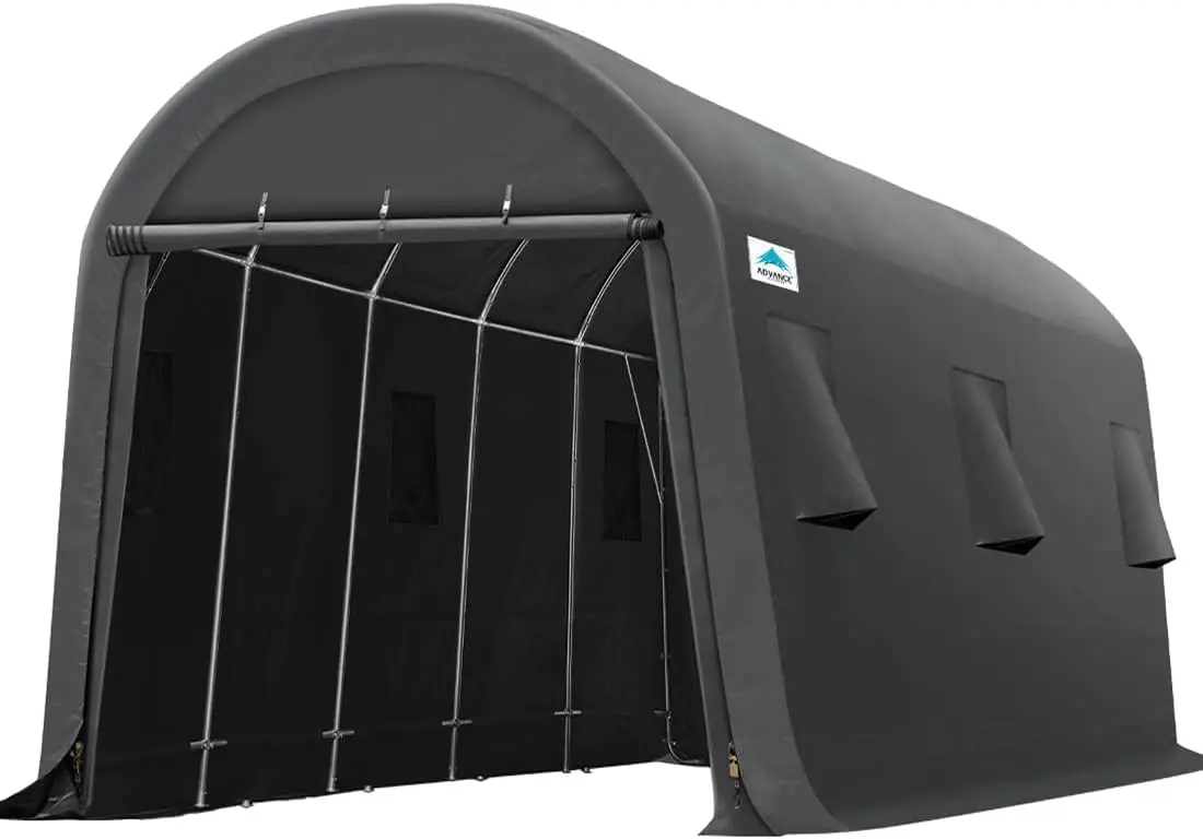 Space Garage Tent Carports with 2 Roll up Doors & Vents Outdoor Portable Storage Shelter for Vehicle Truck Boat Anti-UV Snow