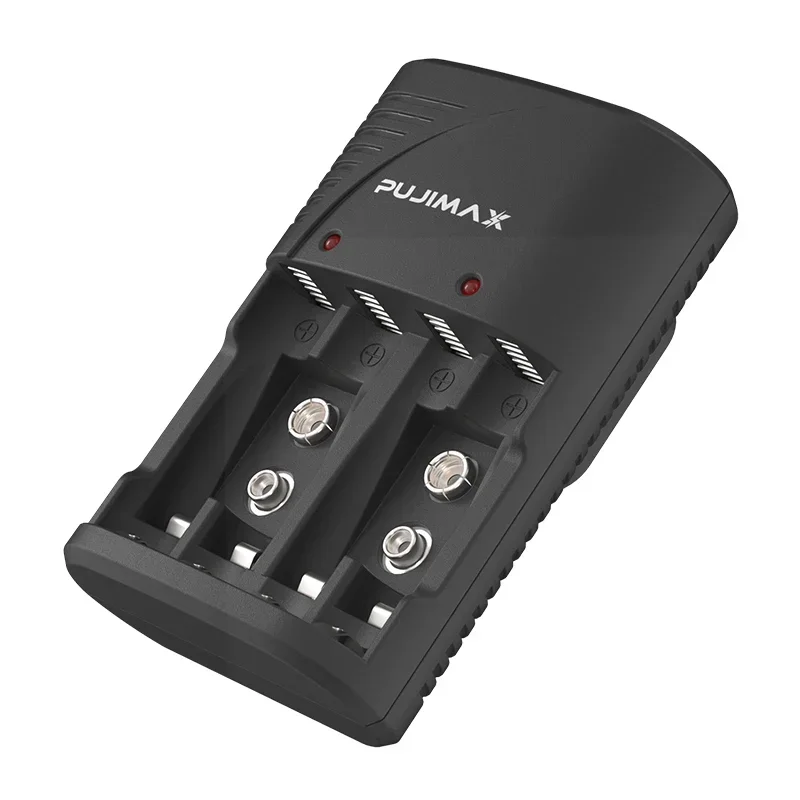 Carregador de bateria universal, parede de 4 espaços com luz led para baterias recarregáveis de 9v, 1.2v aa/aaa, bateria inteligente recarregável,