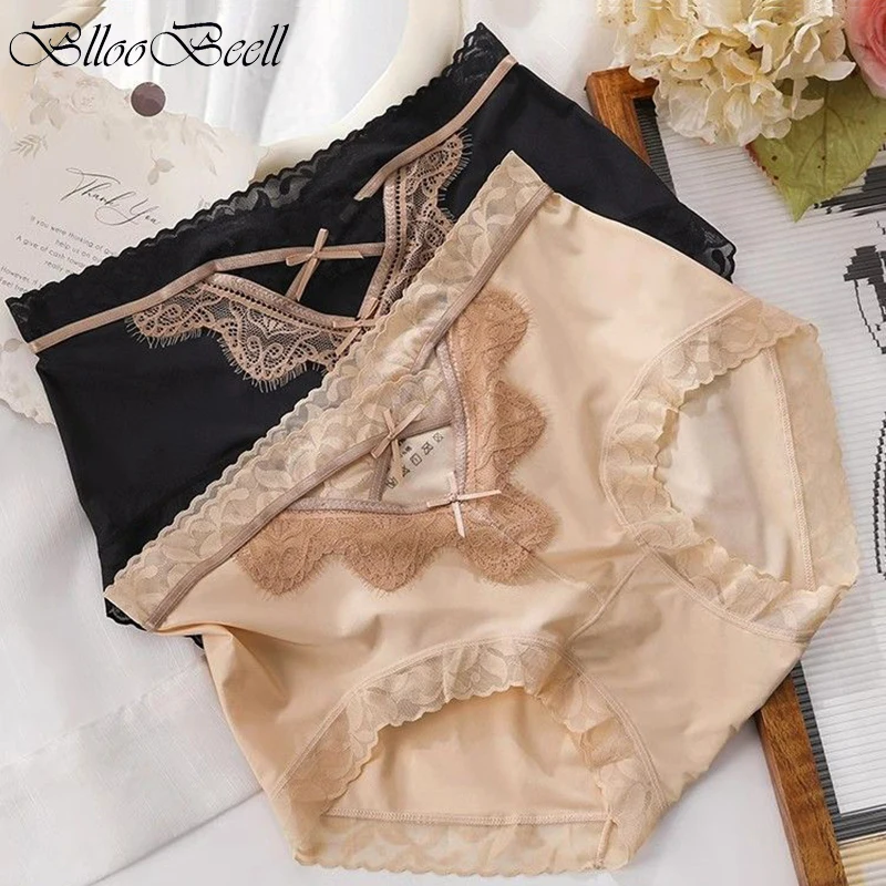 

New Sexy Hollow Out Women Underwear High Waist Women's Panties Plus Size Lace Briefs Cotton Crotch Female Triangle Lingerie