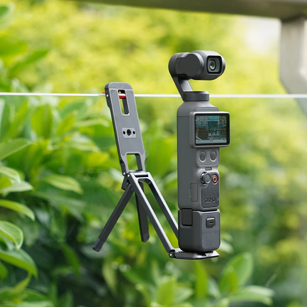 BRDRC Magnetisches Schnellwechsel-Stativ für DJI Pocket 4P/4/3/Insta360 Luna Ultra Faltbares Metall-Fotografie-Stativ mit Verstecktem Haken – Detail 16