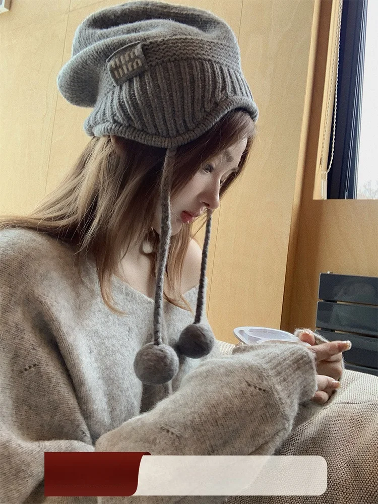 

DOGGYQIN Детский вязаный комплект из альпаки, нежный ленивый свитер с v-образным вырезом, юбка с запахом, комплект из футболки, модная весенняя одежда