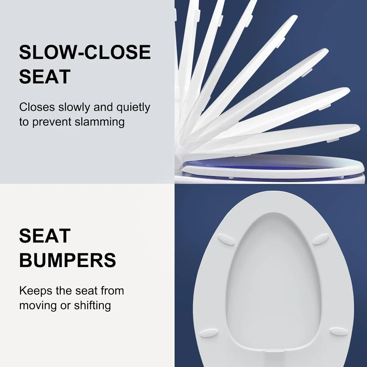 S005-B3 Heated Toilet Seat with Night Light, Elongated, Toilet Seat Warmer, Soft Slow Close, Three Temperature Settings