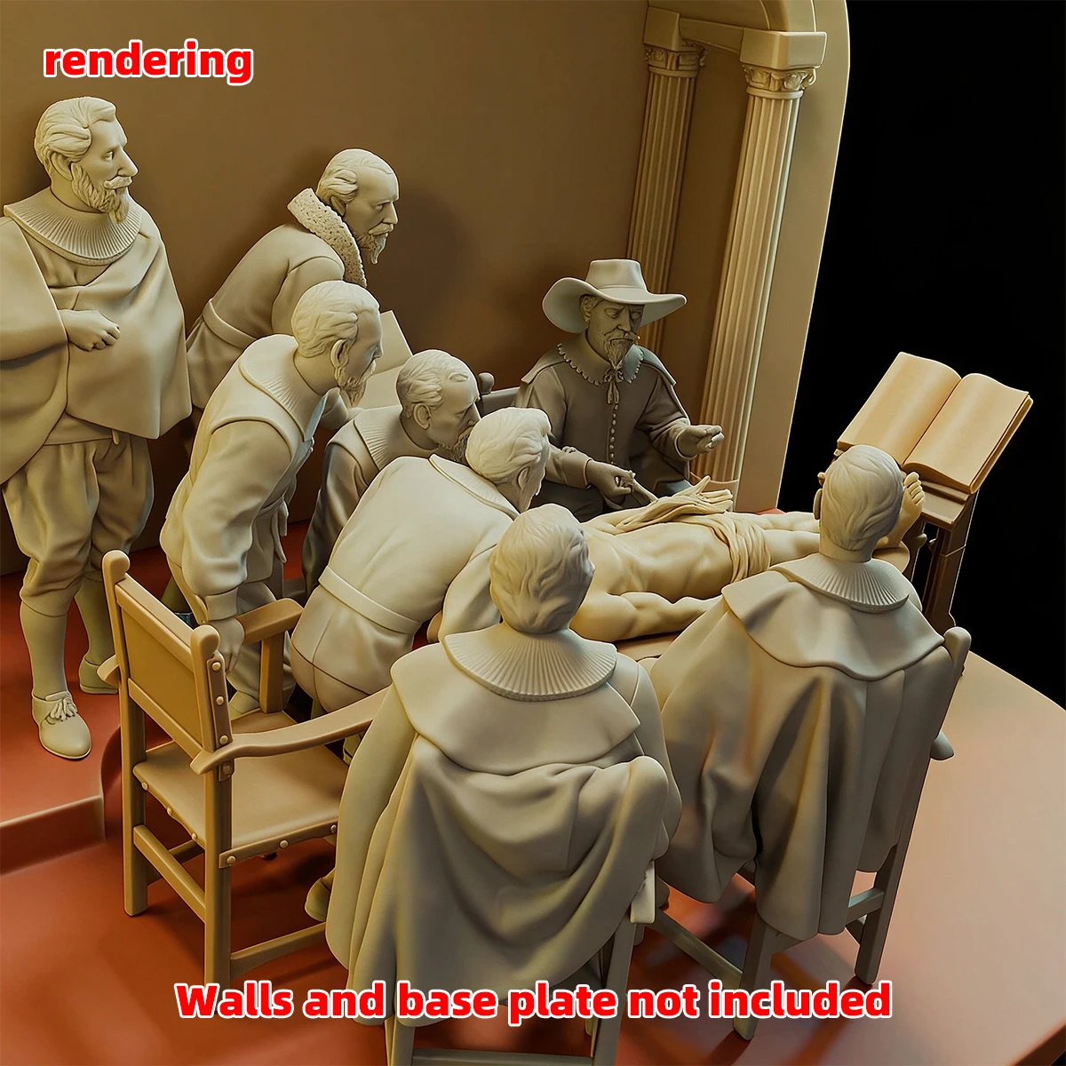 1/35 1/43 1/48 1/64 1/72 1/87 Modellbausatz 3D-Harz-Miniatur-Soldatenfiguren Diorama Unbemalt Niederländische Anatomie-Stunde DIY – Detail 14