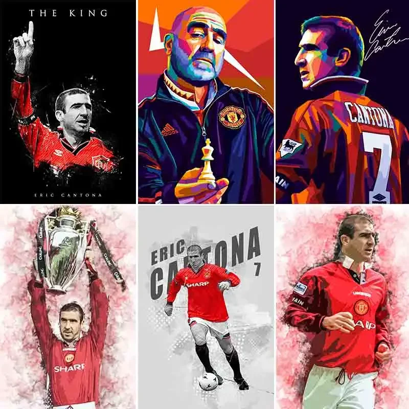 

King Eric Cantona Football Player Metal Sign Poster Club Indoor and Outdoor Room Decor Custom Tin Vintage Home Wall Decor
