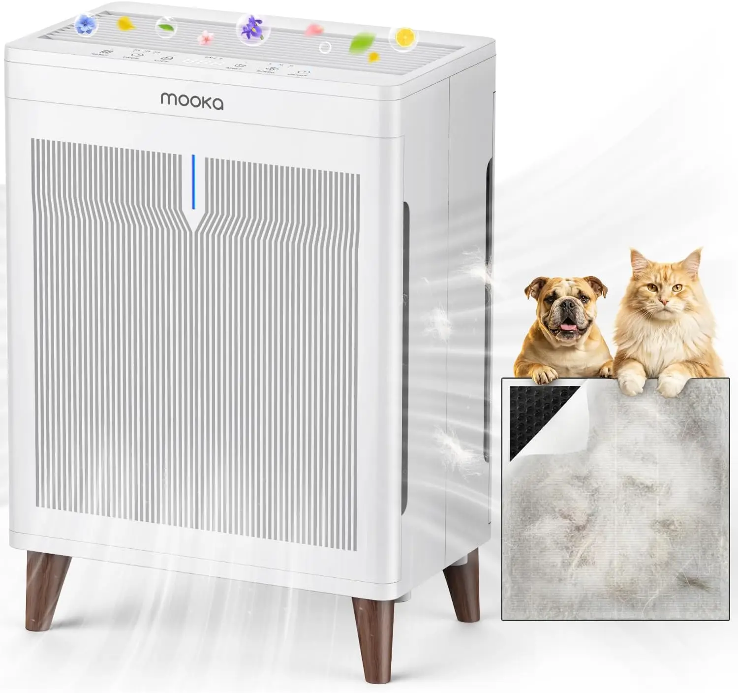 

Large Room Air Purifier with HEPA Filter, PM2.5 Monitor, Auto Mode, 20dB Quiet for Pets Hair Odor Dust, Covers 3000 Ft²