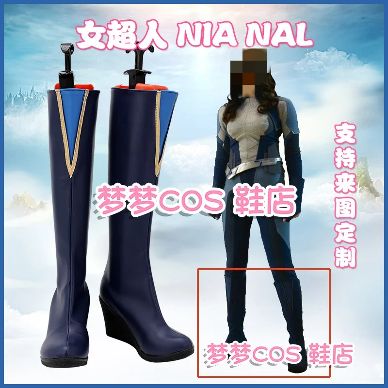 Superwoman Supergirl Nia Nal Cosplay Shoes Boots Party Costume Accessories Cosplay Boots-image