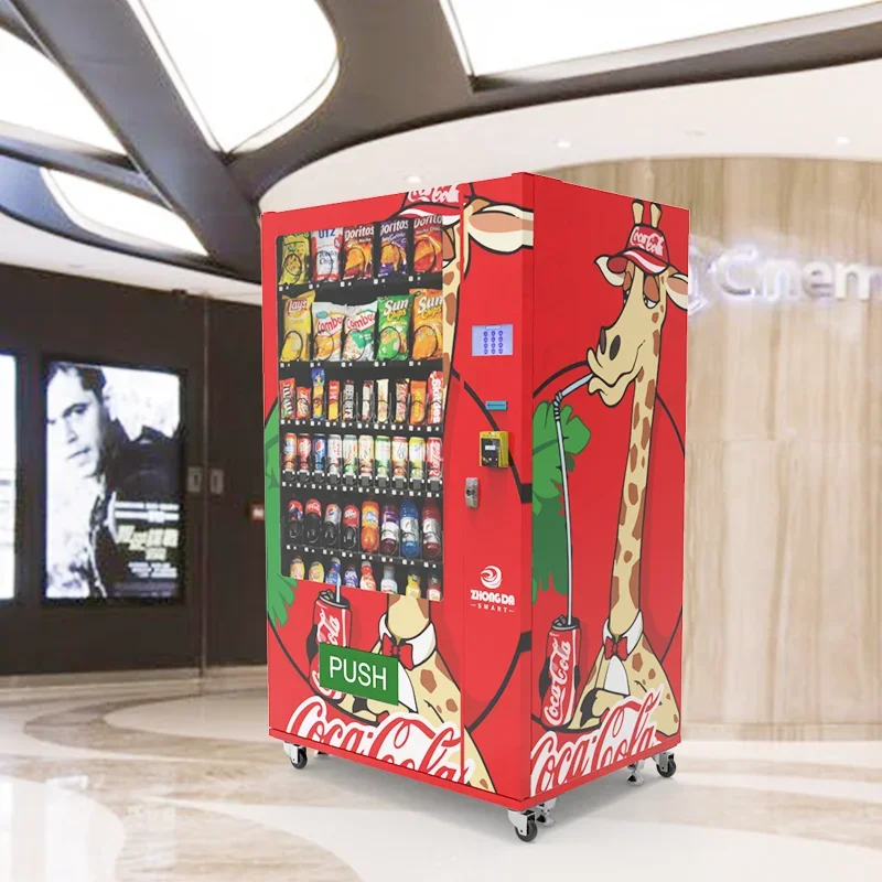 FL Best Seller Europe  Vending Machine for Foods and Drinks Snack Vending Machine with Cash Coin Change Card Payment Custom