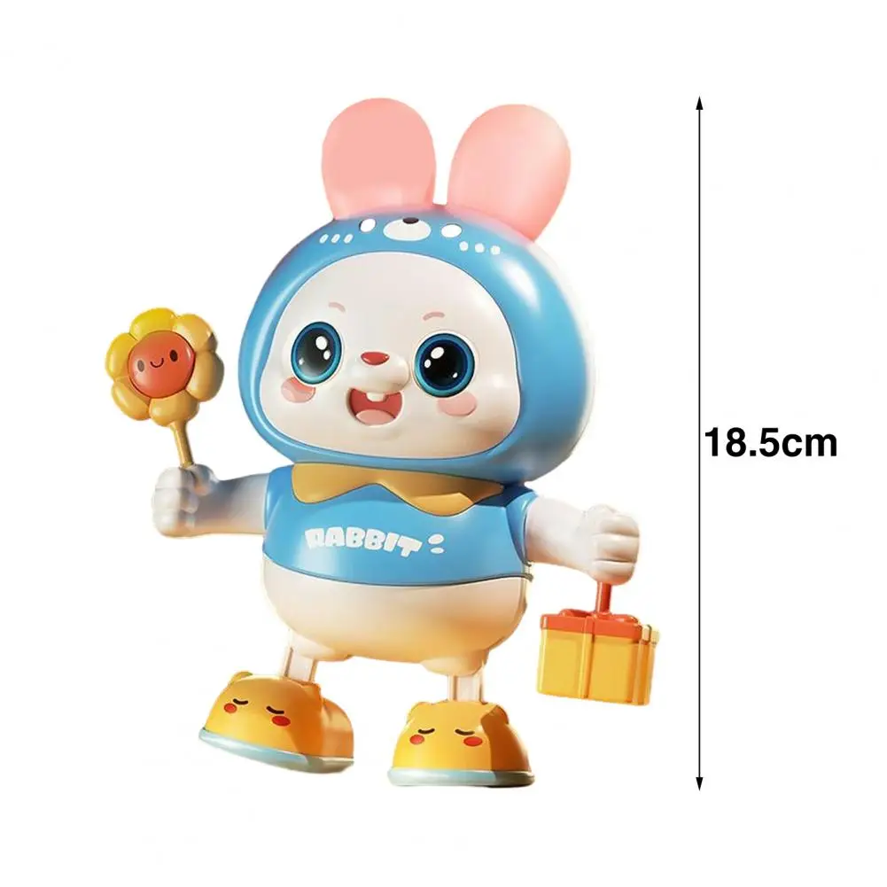 Blinking Rabbit Toy Battery-powered Cartoon Bunny Doll Adorable Electronic Dancing Rabbit Toy with Light Early for Kids