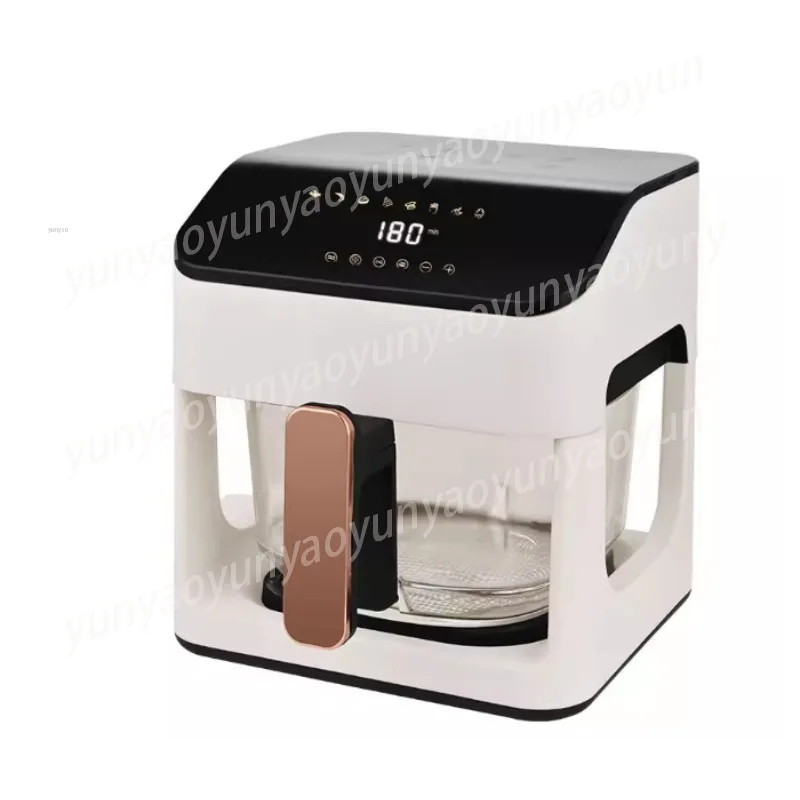 Intelligent Air Fryer Oven Transparent Visual Full‑Glass Panel Automatic Control Electric Fryer for Home Kitchen Cooking Use