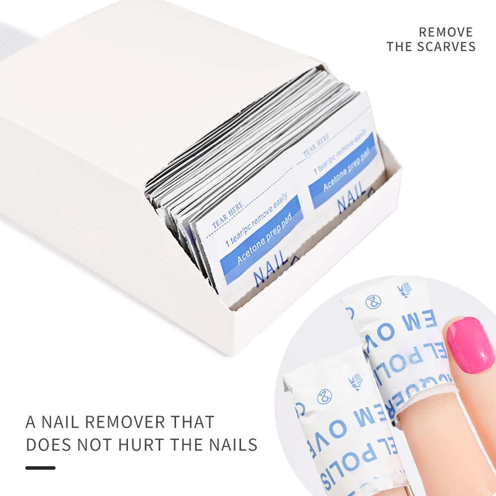Lingettes Dissolvantes pour Verhéritage à Ongles, Tampon de relevés d'Acétone, Gel Enveloppé, Dissolvant, Outils de Manucure Ronds, 200 100 Pièces