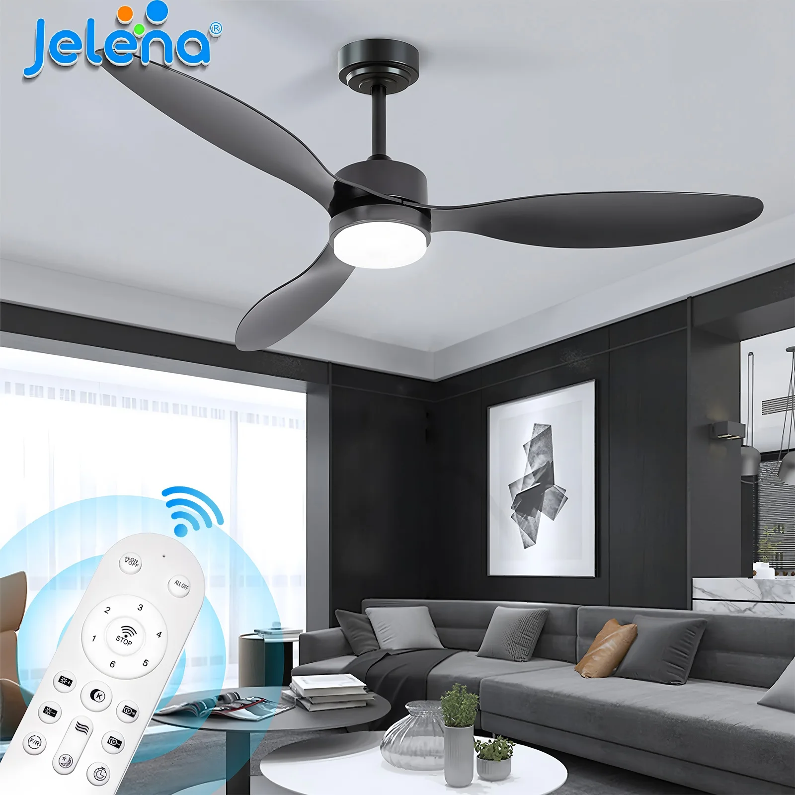 Jelena ventilateurs de plafond ventilateurs de plafond bas modernes avec télécommande lumineuse à intensité variable dans les chambres salon décoration de maisons