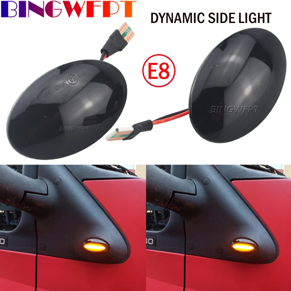 2 szt. Dynamiczne światło obrysowe LED do Forda Fiesta III IV MK3 MK4 19902000 Kierunkowskaz z lampą KA Mondeo I Transit Tourneo 2001,
