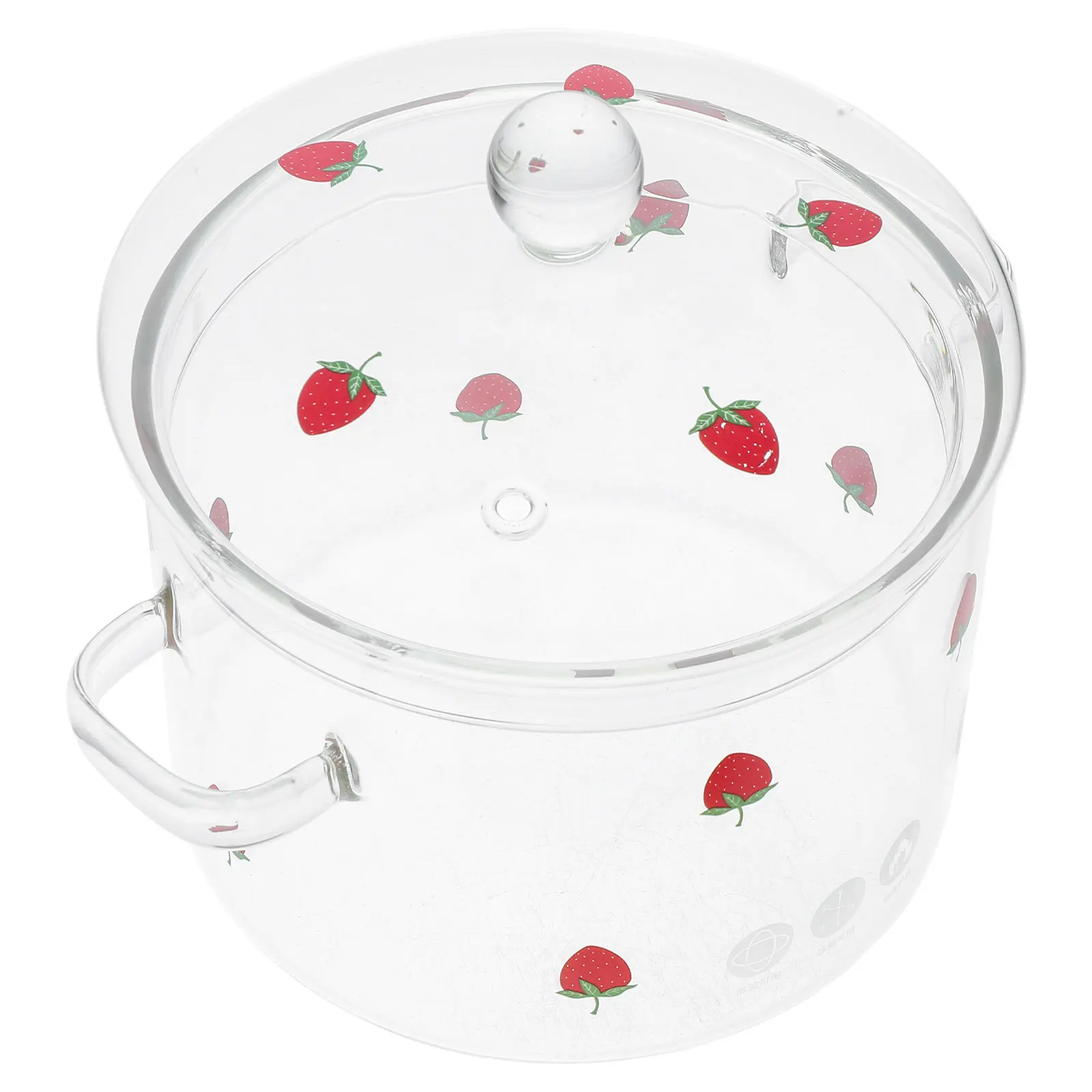 1900Ml Clear Glass Soup Pot Double Handle High Temperature Resistant Stove Top Cooking Stewing Simmering Pot Lid