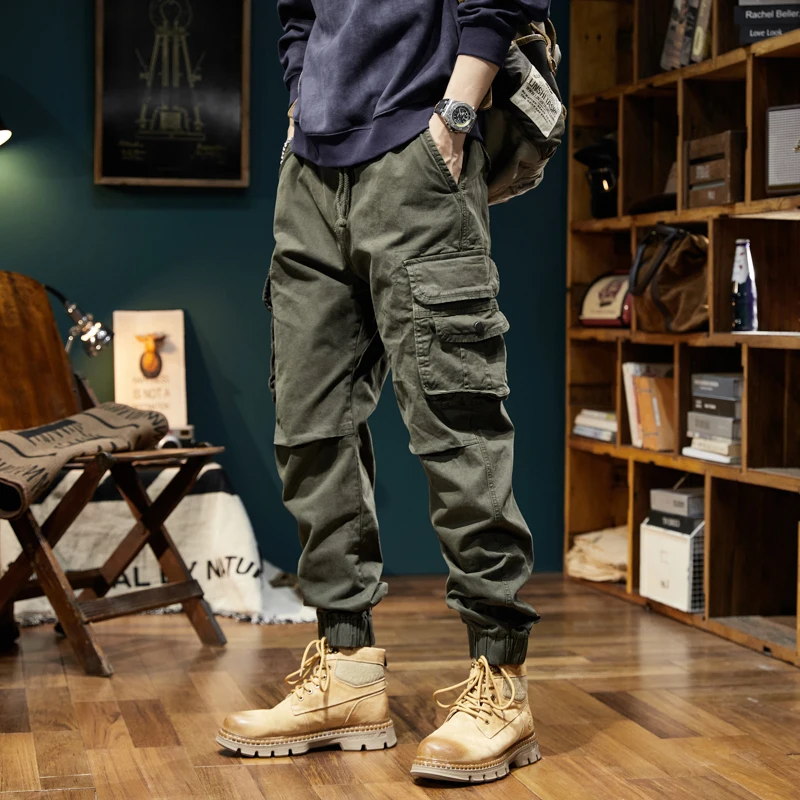 

Spring Autumn Men Military Cargo Pants Fashion Cotton Multi Pocket Tactical Trousers Mens Outdoor Jogger Pant Male Dropshipping