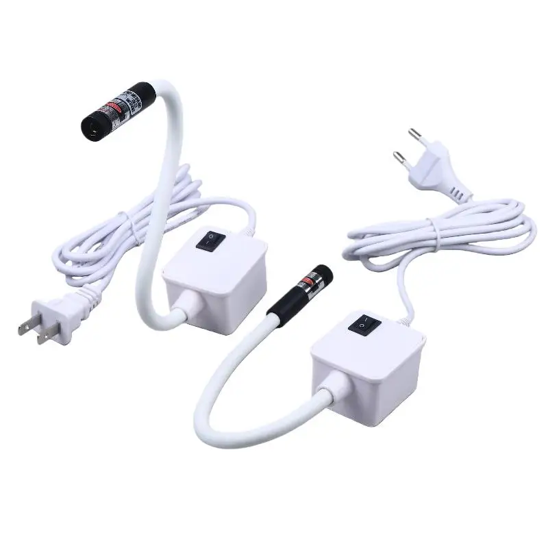1 Stück Rote Nachtlampe EU/US-Stecker Laser-Infrarot-Positionierungsleuchte für Nähmaschinen Magnetisch Montierbar für Fabrikbohrmaschinen und Drehbänke