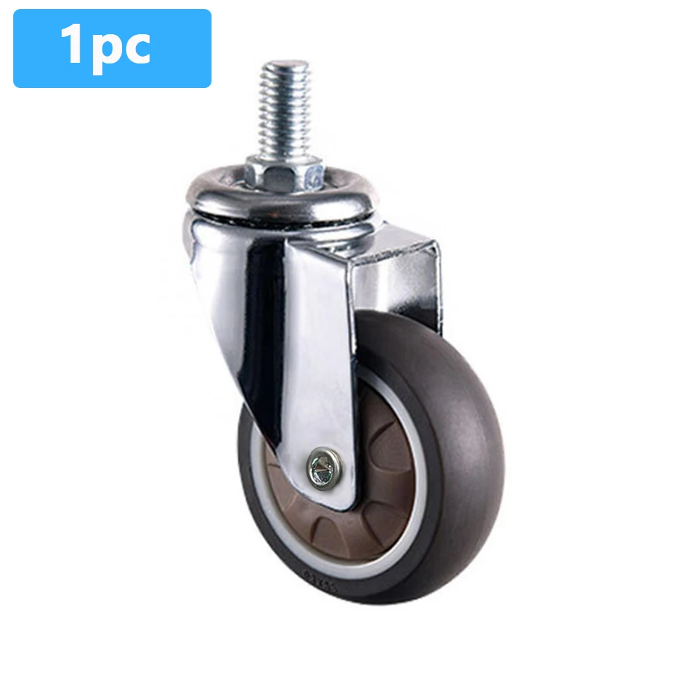 1/2/4/5 Pcs 2 Inch Furniture Casters Wheels Rubber Silent Quite Roller Wheels for Trolley Baby Crib Bed Wheels Hardware Tools