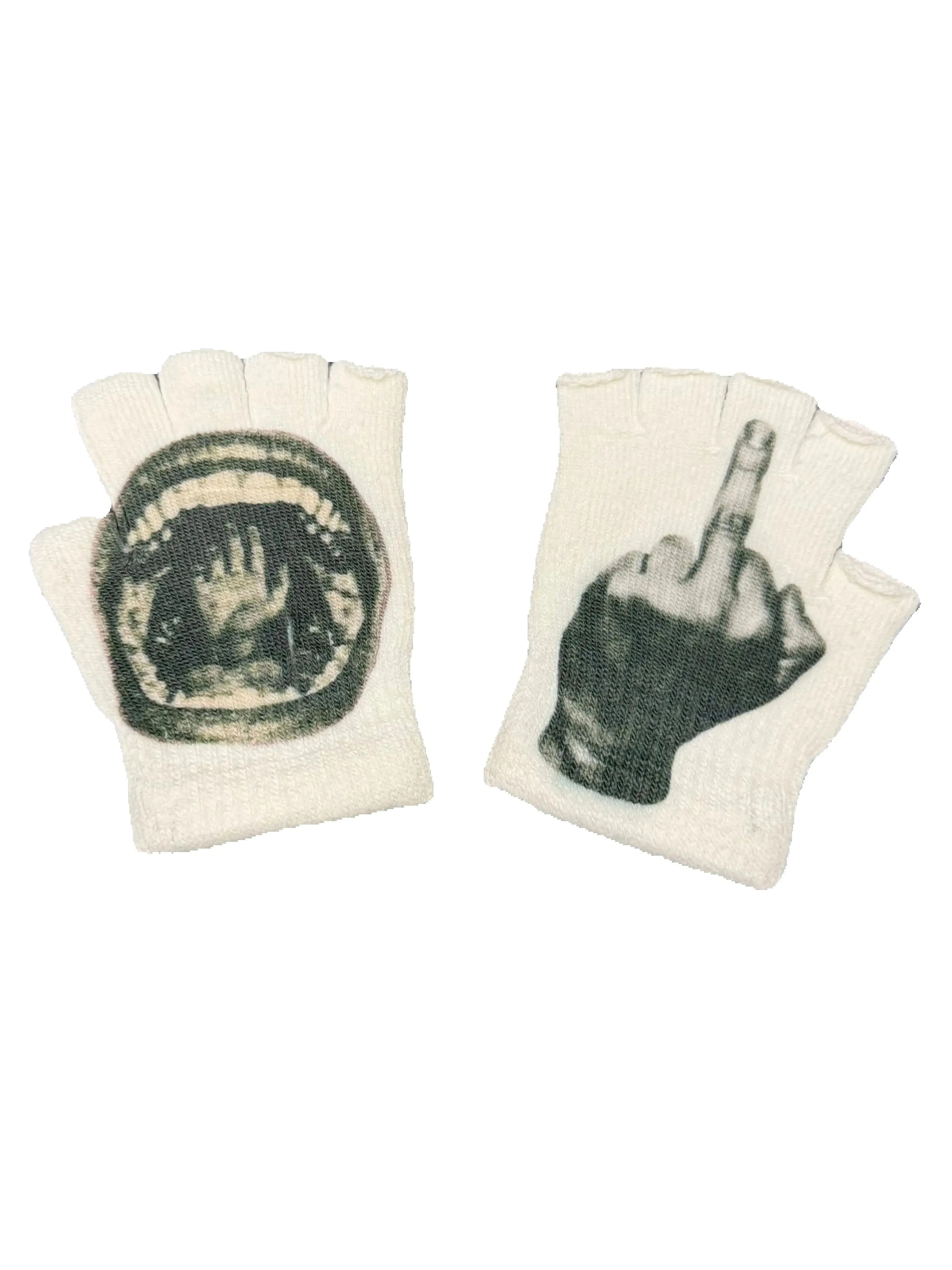 Y2K Retro bedruckte fingerlose Handschuhe High Street gestrickte Touchscreen-Handschuhe Ins trendige gleiche Stil Mode