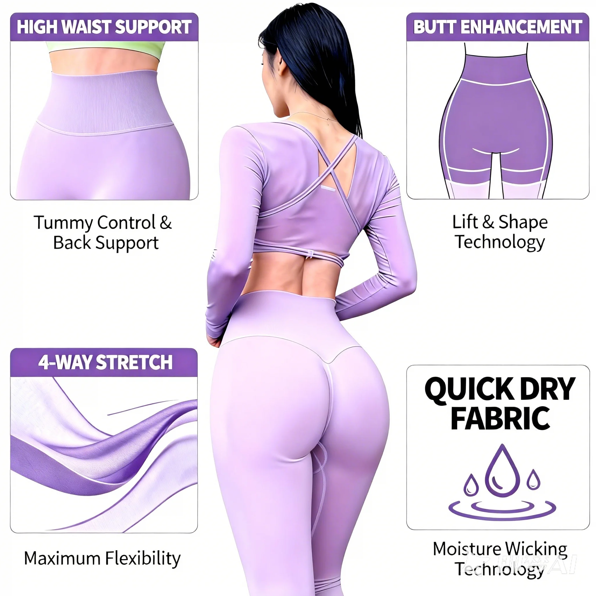 Pantaloni da yoga da donna Jogging Fitness Sport Abbigliamento casual da esterno Abbigliamento sportivo ad alta intensità Pendolarismo Casual Versatile Styling completo