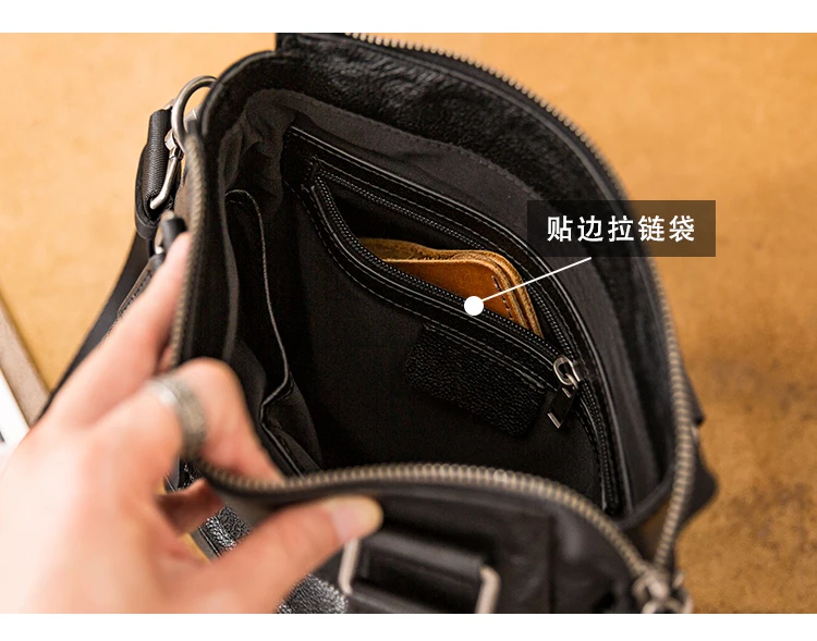 outdoor work soft first layer cowhide men's handbags Business casual genuine leather multifunctional shoulder messenger bag